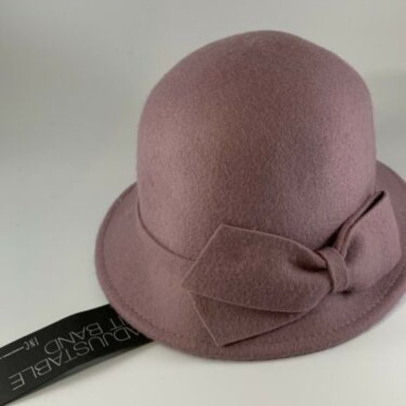 4/$25 INC Modern 100% Wool Bow Cloche Hat NEW - Picture 2 of 2